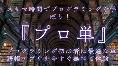 スキマ時間でプログラミングを学ぼう！ プログラミング初心者に最適な単語帳アプリ『プロ単』を今すぐ無料で体験！